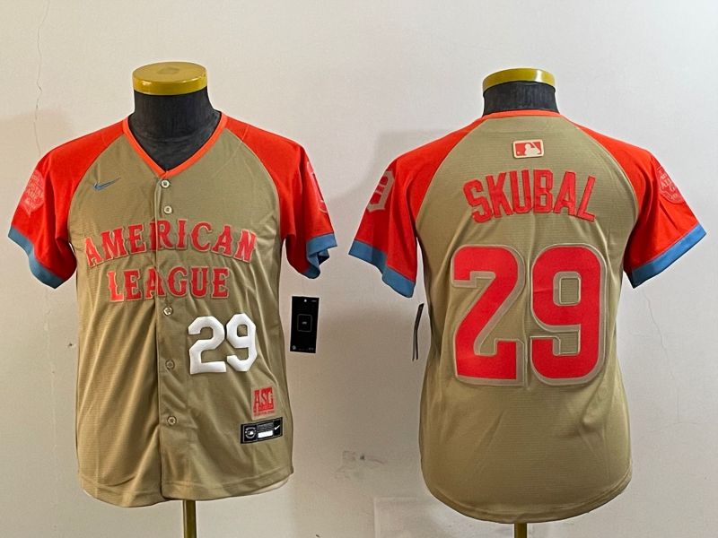 Youth Detroit Tigers #29 Skubal Brown All star 2024 Nike MLB Jersey style 5->youth nfl jersey->Youth Jersey